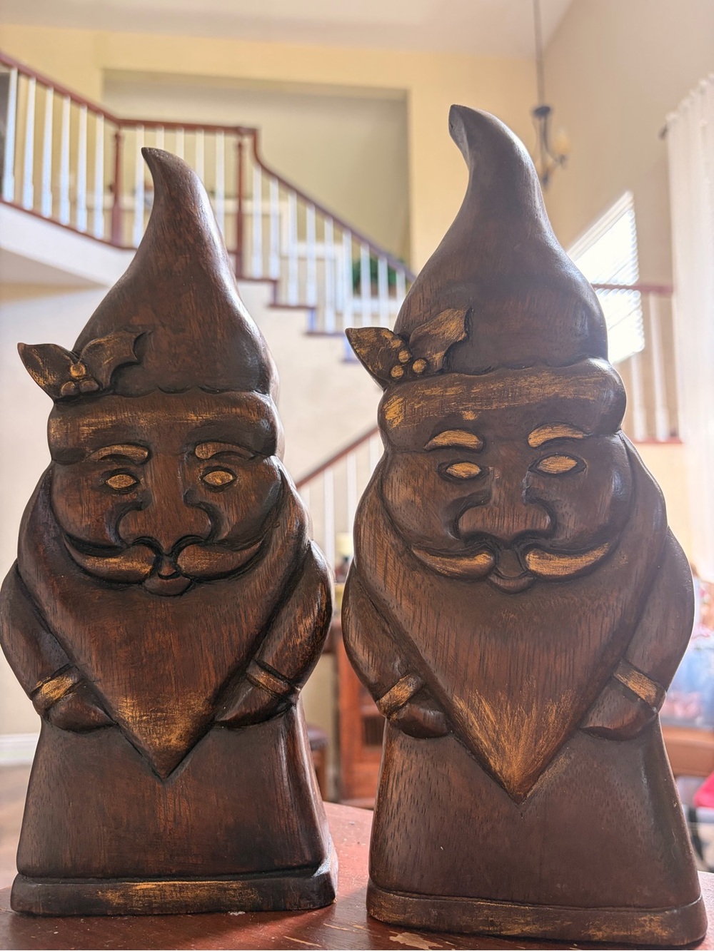 🎄Brown Wooden Gnome Holiday Figurines